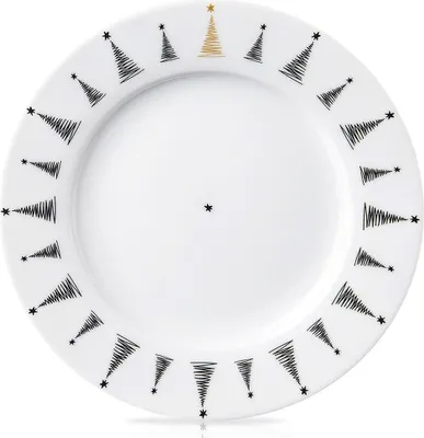 Produktbild von Kleiner flacher Dessertteller für Weihnachtskuchen für den Heiligabendtisch
