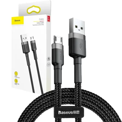 Zdjęcie produktu dla Baseus CAMKLF-AG1 Kabel USB 0,5 m USB A Micro-USB B Czarny