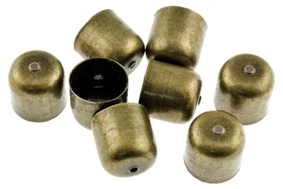Produktbild von Vintageparts 10 schlichte Perlkappen antik bronzefarben 11,4 mm