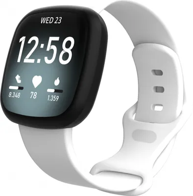 Produktbild von BStrap Silicone (Large) Armband für Fitbit Versa 3, white