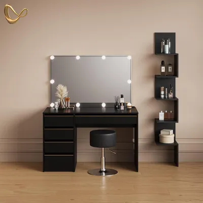 Immagine prodotto di Scaffale ad angolo Livinity Vesuvio Nero 28 x 175.4 cm con 5 scomparti, Model 59010