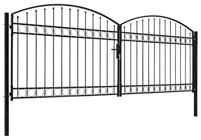 Obrázok produktu pre vidaXL Bránové mreže ASSEN, dvojkrídlové, s oblúkovým zakončením, oceľ, 400 x 150 cm