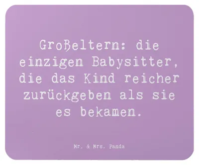 Produktbild von Mr. & Mrs. Panda Mauspad Spruch Großeltern Babysitter - Lavendeltraum - Geschenk, Mouse Pad, Geschenke, Familie, Generationen, Geschenkideen, laptop mousepad, Jubiläen