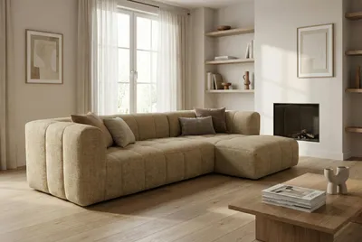Productafbeelding van Modern hoekbank Imola, beige – comfort en tijdloze elegantie