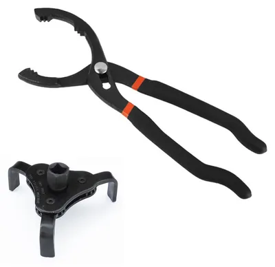 Produktbild von Ölfilterzange 30 cm - Universal-Ölfiltersschlüssel - 3-fach verstellbar - Edelstahl - Rutschfester Griff - Einfache Bedienung - Ölfilterwerkzeug
