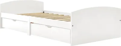 Obrázok produktu pre vidaXL Posteľ z masívneho dreva s 2 zásuvkami Biela borovica 90x200 cm
