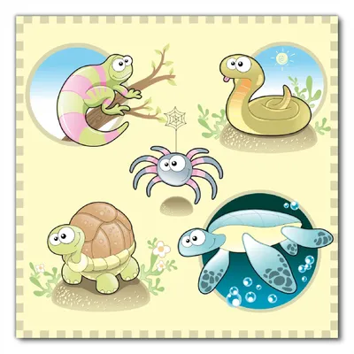 Produktbild von Wallario selbstklebende Möbelfolie/ Tischdecke für Innen und Außen, Größe: 80 x 80 cm - Lustige Comictiere