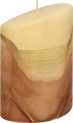 Produktbild von Ovalkerze "Design Lotos" sand/cappuccino 130 x Ø 90 mm