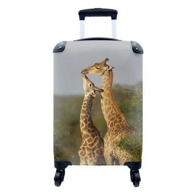 Produktbild von MuchoWow® Koffer Handgepäck Trolley Rollkoffer Kleine Reisekoffer mit 4 Rollen - Giraffe - Afrika - Baum - Cabin Size < 55x40x23 cm & 55x40x20 cm - Fotokoffer - Kabinenkoffer - Boardgepäck - Reise-Box - Reisekoffer - Reisegepäck - Koffer mit Bild - Trolley für Kinder