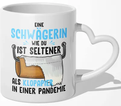 Produktbild von 22Feels Schwägerin Geschenk Hochzeit Idee Frauen Tasse Weihnachten Geburtstag Haferl Kaffeetasse Beste Familie (Herzhenkel Weiss)