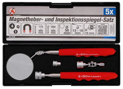 Produktbild von Magnetheber- und Inspektionsspiegel-Satz | 4-tlg.