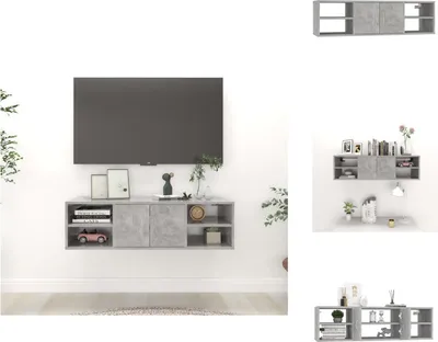 Obrázek produktu pro vidaXL Nástěnná police betonová šedá 102x30x29 cm materiál na bázi dřeva - Nástěnné police