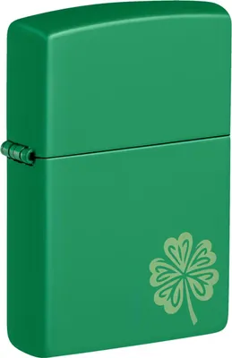 Obrázek produktu pro Zippo zapalova? zelený se ?ty?lístkem – v?truodolný benzínový kovový zapalova?