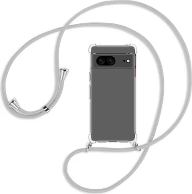 Produktbild von Handykette Backcover-Schutzhülle mit Band (Metall silberfarben) für Google Pixel 7 - silbergrau