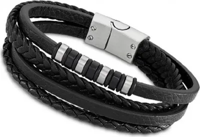 Obrázek produktu pro Stylový pánský kožený náramek LS2101-2/1