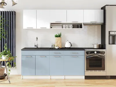 Obrázek produktu pro Kuchyňská linka VIVIEN 240cm - Bílá + denim