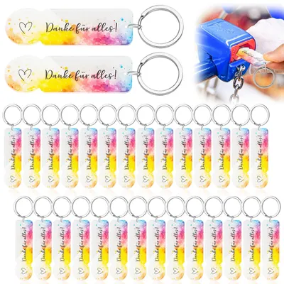 30 Acryl-Einkaufswagenchips, Schlüsselanhänger, Multicolor