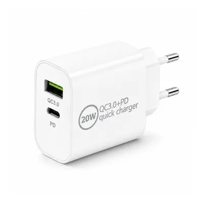 Produktbild von 20W USB-C GaN Ladegerät - Dual-Port Schnellladeadapter (20W USB-C & USB-A 3.0 QC) für Samsung, Xiaomi, Smartphone, Tablet & mehr