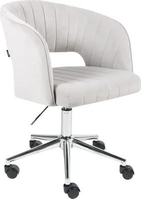 Produktbild von BELIANI Bürostuhl Hellgrau Samtstoff mit Armlehnen Höhenverstellbar Rollbar Drehbar Home-Office Büro Arbeitszimmer Ausstattung Sitzmöbel Arbeitshocker