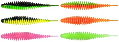 Produktbild von Quantum Magic Trout T-Worm 6,5cm 1g I-Tail Knoblauch - 6 Forellenköder, Farbe:neon gelb/schwarz