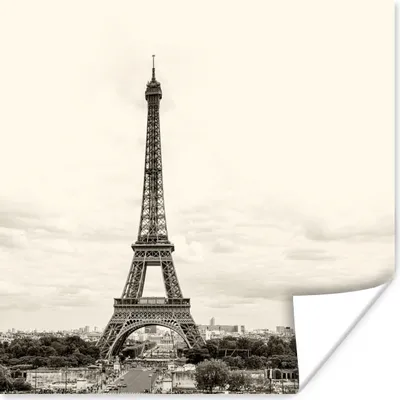 Produktbild von MuchoWow® Poster Der Eiffelturm unter den Wolken 75x75 cm - Wand Dekoration