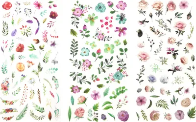 Produktbild von Oblique Unique 149 Sticker Blumen Pflanzen Blätter Aufkleber Vintage Deko Scrapbooking Verzierung Kinder Basteln