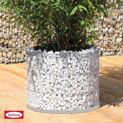 Zdjęcie produktu dla Donica gabionowa okrągła, bellissa, średnica 40 cm, wysokość 30 cm