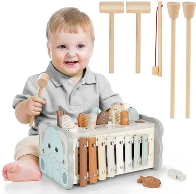 Productafbeelding van Montessori Hamerspel en Xylofoon Speelgoed voor Kinderen vanaf 1 Jaar