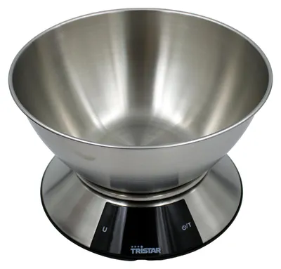 Produktbild von Tristar KW-2453 Küchenwaage bis 5kg mit 2-Liter-Messbecher Edelstahl