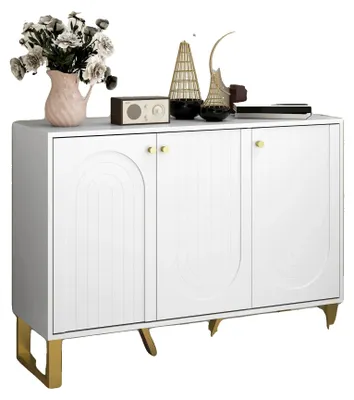 Image de Buffet, étagères réglables, design élégant, blanc