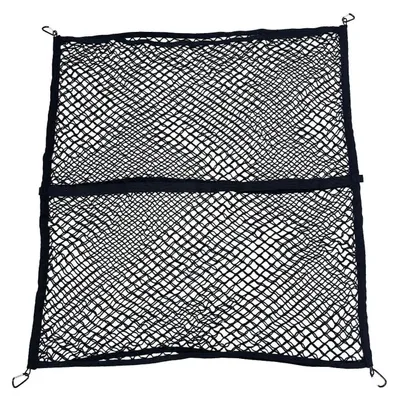 Obrázok produktu pre Sieť na upevnenie batožiny, vhodná pre nákladné vozidlá, autá a obytné prívesy, rozmer 1,5 m x 1,5 m, rozťahovateľná až na 3 m x 3 m, s 8 kovovými háčikmi