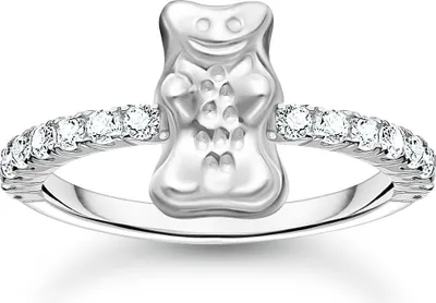 Image de Thomas Sabo TR2504-051-14-54 Bague avec ourson d'or Haribo et pierres argent Femme