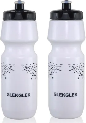 Zdjęcie produktu dla Zestaw lekkich bidonów rowerowych 750 ml, 2 sztuki, kolor biały
