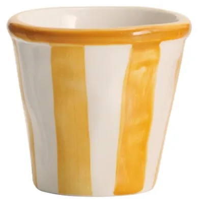 Immagine prodotto di Zafferano Set 6 Bicchierini Collezione Lido Righe in Vetroceramica artigianale lavorata a mano a Civita Castellana colore Giallo stile vivace e festoso