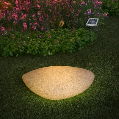 Produktbild von esotec Solar Felsen-Leuchtstein, 9 Leuchtfarben, 63x38x19cm, winterfest, 106125