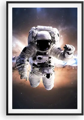 Produktbild von Gerahmtes Poster - Schwarzer Rahmen - Astronaut Erde Raum - 61x91,5 cm - Wand Bild - Wanddeko - Wandbilder - Kunstposter - Wandposter - Bilderrahmen - Bilder - Kunstdruck - Wandbild - P2BPA61x91-2848