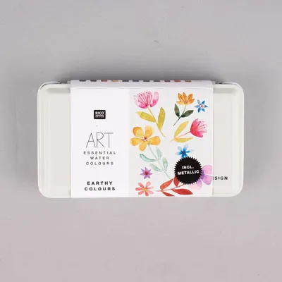 Produktbild von Rico Design Art Essential Aquarell Künstler Aquarellfarbkasten 12 Farben Erdfarben