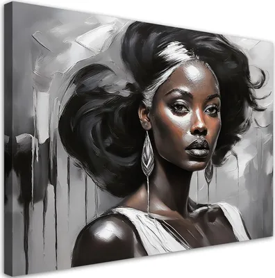 Produktbild von Leinwandbild Frau Glamour Grau 90x60 Feeby Grau bild für die wand bereit zum aufhängen