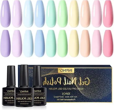 Produktbild von Gel-Nagellack-Satz, 10 Stück, Pastellfarben, Gel-Nagelkunst, Geschenk