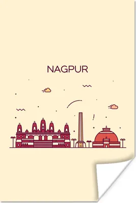 Produktbild von MuchoWow® Poster Indien - Skyline - Nagpur 60x90 cm - Wanddekoration