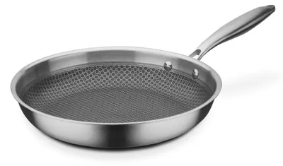 Obrázek produktu pro Novinka: Nerezová pánev GSW na indukci, třívrstvá, gastronomická, Ø 28 cm, stříbrná, Inoxxa Black