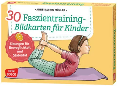 Image de 30 cartes illustrées pour l'entraînement des fascias pour les enfants