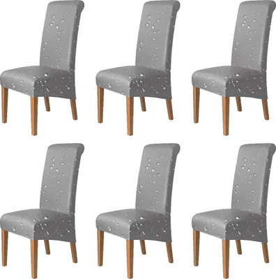Produktbild von BESTCOVERS XL 100% Wasserdicht und öldicht Kunstleder Leder Polyurethan Stuhlbezug Stuhlhusse Stretch Ideal für JYSK BAKKELY 6 Stück