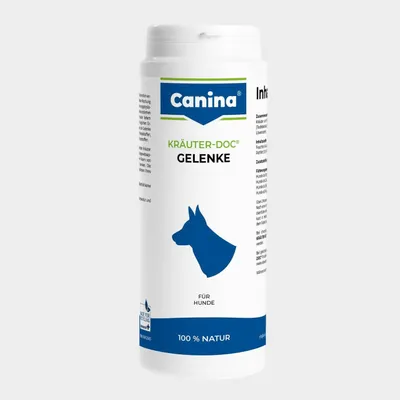 Produktbild von Canina Kräuter-Doc Gelenke, Hund, Puder, Hüfte & Gelenke, Universal, Teufelsklaue, Ingwer, Weiden, 150 g