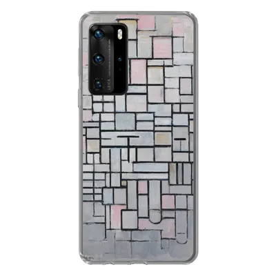 Produktbild von MuchoWow® Handyhülle Schutzhülle Hülle für Huawei P40 Pro Komposition 6 - Piet Mondrian Silikon Softcase Handy Hülle - Schutz