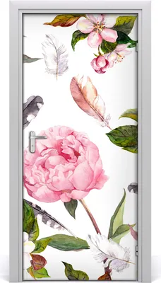 Produktbild von Tulup Türaufkleber 95x205 cm Dekorative Aufkleber Selbstklebend Wasserdichte Tapete Abnehmbar Schlafzimmer Wohnzimmer Wohnkultur - Blumenmuster