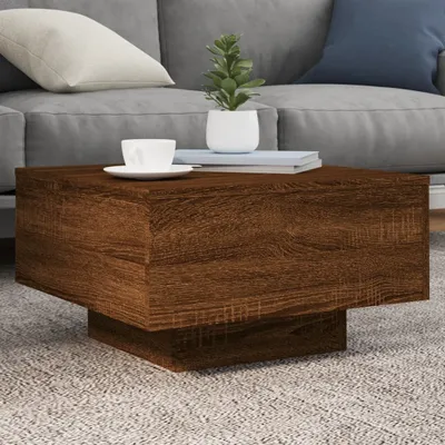 Immagine prodotto di Maison Exclusive - Tavolino con luci LED effetto rovere marrone 55x55x31 cm