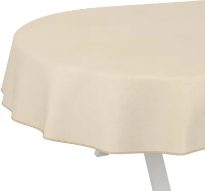 Produktbild von Tischdecke Melliert Creme Oval 160x140cm Band