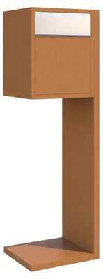 Produktbild von Standbriefkasten Hermes in Rost mit Edelstahlklappe