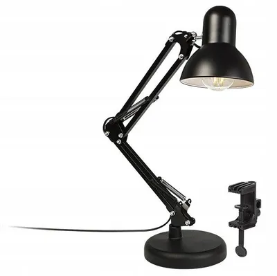 Produktbild von Schreibtischlampe Schwarz Zeichenlampe E27 Flexarm 180cm